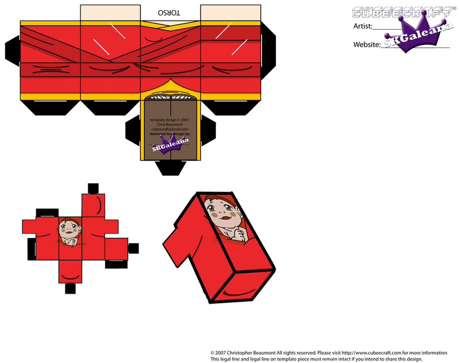 Printable Cubeecraft Papercraft Template of Technoblade – SKGaleana